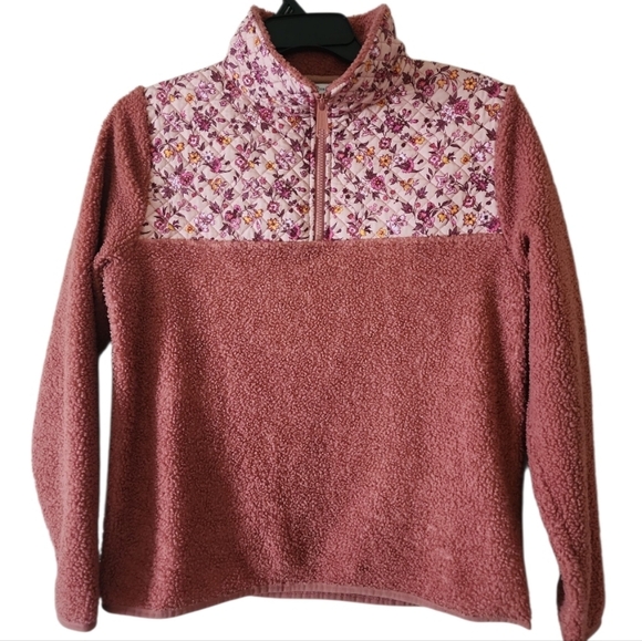 Vera Bradley Teddy Fleece Pullover with a quilted floral Yoke Size S/M - Picture 1 of 4